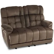 59 in Reclining Loveseat Recliner with Heat and Massage 6237