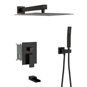 10" Wall Mounted Square Shower System With Rough In Valve