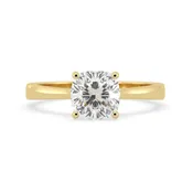 1.5 Carat Cushion Cut Lab Grown Diamond Solitaire Engagement Ring