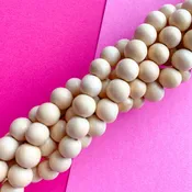 10mm Beige Wood Round Strand