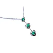 0.50 ct. Heart Emerald Journey Pendant Necklace 14K White Gold