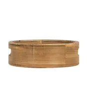 10" Round Wood Mirror Tray in Natural Finish