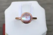 14K Rose Gold Pink Mother of Pearl Ring