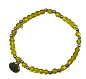Alex Carol Jewelry 4MM Gold Ball With Glass Clear Yellow Stone B2405CY