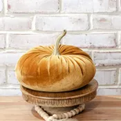 10" Pale Orange Velvet Pumpkin