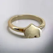 Baby Buffalo Pinky Ring Yellow Gold