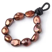 10-12mm Reddish Brown Baroque large hole Pearls 10 pieces