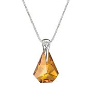 Pompe Citrine Topaz Czech Crystal Necklace by Preciosa