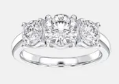 3.10cttw Three Stone 14k White Gold Ring