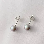 Silver Pearl Studs