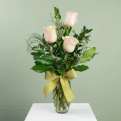Pink Rose Trio in a Vase