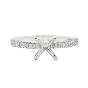 14KWG Semi-Mount Engagement .13ctw Diamond Ring