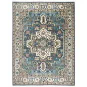 10'3''x13'10'' Hand Knotted Wool Slate ,Ivory Oushak Heriz Rug