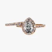 14KT Rose Gold 0.50CTW Earth Mined Halo Diamond Wedding Set Mounting