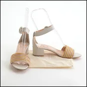 RDC13051 Authentic AGL Tri-Color Banded Toe Ankle Strap Sandals size 6