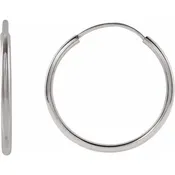 14K Gold 15 mm Flexible Endless Hoop Earrings