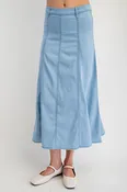A Line Denim Maxi Skirt
