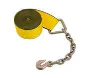 4 inch x 30 ft Winch Strap Chain Clevis Hook