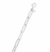 18In White Silver Paperclip Bracelet
