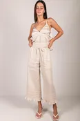 100% Linen Ruffled Wide Leg Pants