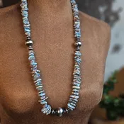 28in. Golden Hills Turquoise Heishi Necklace