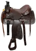 #0505: Buffalo roper style saddle with smooth leather seat