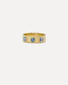 Classic Bezel Three Stone Band Ring