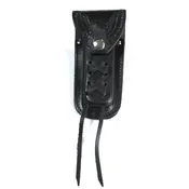 5″ Black Leather Laced Knife Case w/ Up Wing Eagle