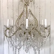 6-Light Vintage Style Italian Beaded Chandelier