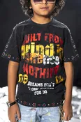 Built From Nothing Studded Black Kids Tee