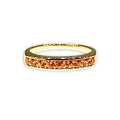 14K yellow gold Small Round Stacker band with orange garnet by Jane Taylor Jewelry — jane taylor jewelry