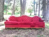 Red Velvet Sofa — The Attic