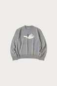12G Wool Crew Neck Sweater (FLY GOOSE) - Grey