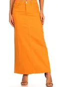Button Waist Long Denim - Yam