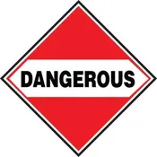 10.75" Dangerous Class 3 Truck Placard Decal - DOT Compliant