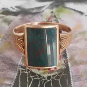 Antique Bloodstone 10k Gold Signet Ring