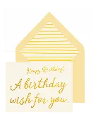 A Birthday Wish For You Greeting Card, Single Blank Card
