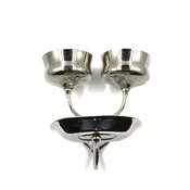 Art Brass Co. Nickel Double Cup and Soap Dish