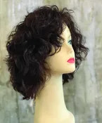 7LYR Wig – Curly 001 Dark Brown European Human Hair Wig