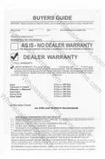 30 Days/1000 Miles Warranty 3-Part Buyers Guide Plasticback (BGE-EZ12A)