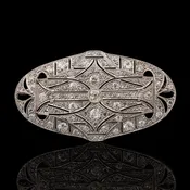Antique Diamond Brooch in 18K White Gold