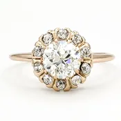 Vintage 12 Karat Gold Engagement Ring With 0.93 Carat Old European Cut Diamond EGL – J SI1