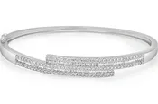 Bracelet 18kt Gold Baguette & Round Diamonds Bangle