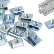 100 Pack M5 Sliding T Nuts For 20X20 Aluminum Extrusion Profile Heavy Duty Zinc Plated Steel T Slot Hardware Solid Grip Fasteners Kit Built Tough With Secure Metric Thread And Rust Resistant Finish