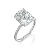 5 Carat Cushion Pave Ring