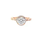 14K Rosé Gold Round 0.22ctw Diamond Halo Engagement Ring