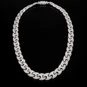 12mm Moissanite S Link Chain – 925 Sterling Silver