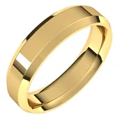5 mm Beveled Edge Comfort Fit Flat Band for Women