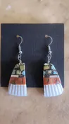 Cerrillos Turquoise Kalem Aguilar Cerrillos Turquoise Overlay Shell EarringsSanto Domingo Pueblo Arts & Jewelry