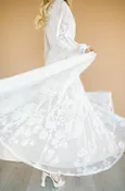 Adoria White/Nude Floral Velvet Maxi - DM Exclusive - Maternity Friendly